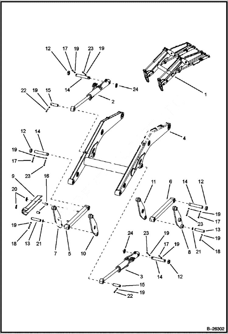 Схема запчастей Bobcat BL575 - LIFT ARM & ATTACHING PARTS (BL570) 5706 11025 & Above (BL575) 5720 11007 & Above MAIN FRAME