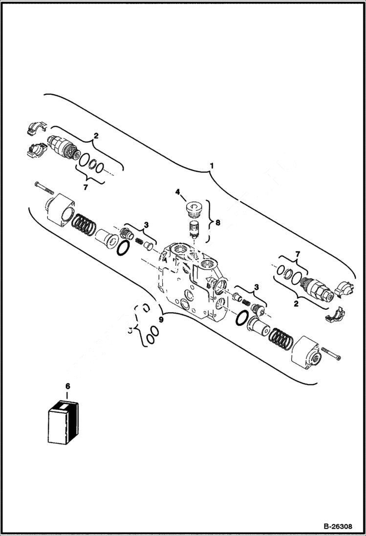 Схема запчастей Bobcat 337 - CONTROL VALVE (Boom Section) HYDRAULIC SYSTEM