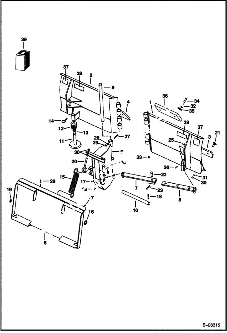 Схема запчастей Bobcat V-BLADE - V-BLADE (Manual) (Non-Hydraulic) (60) Loader