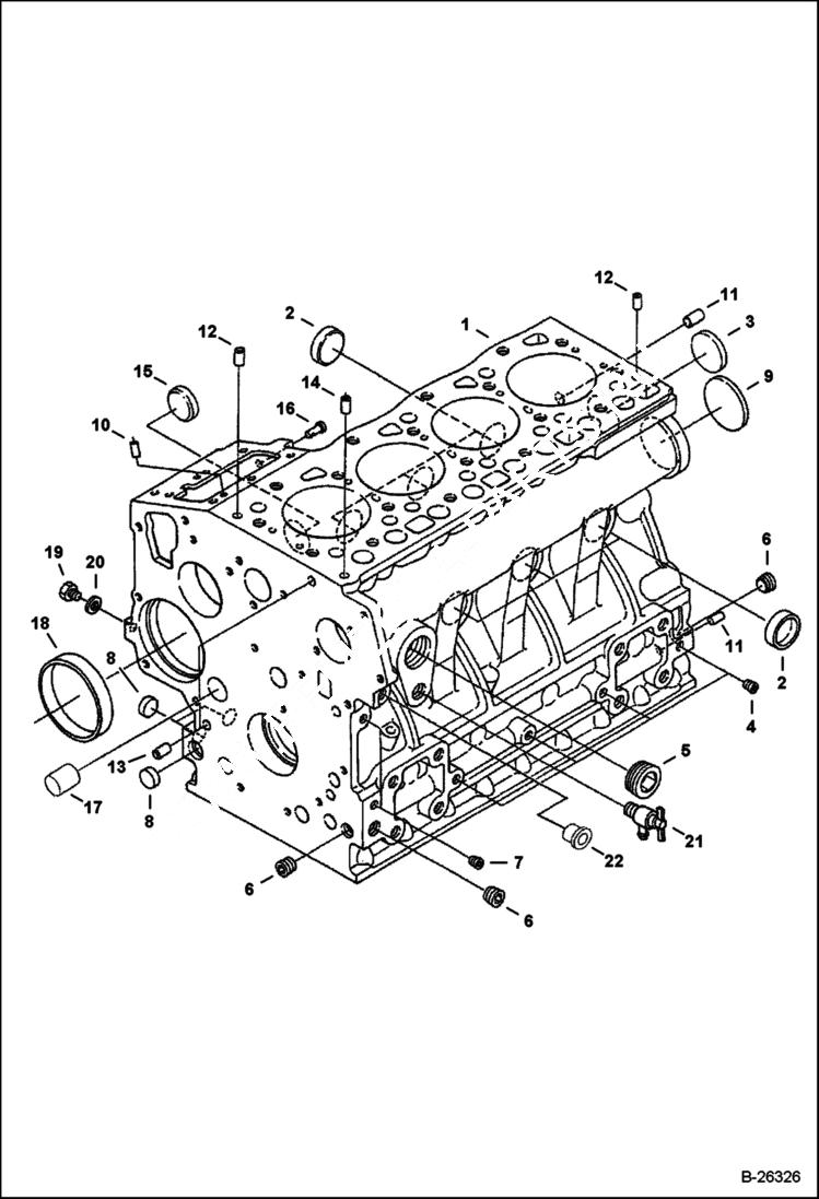 Схема запчастей Bobcat 428 - CRANKCASE POWER UNIT