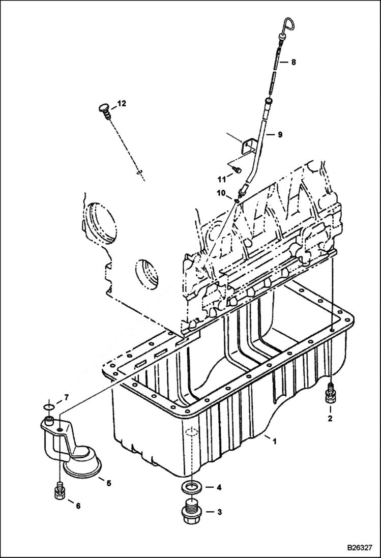 Схема запчастей Bobcat 428 - OIL PAN POWER UNIT
