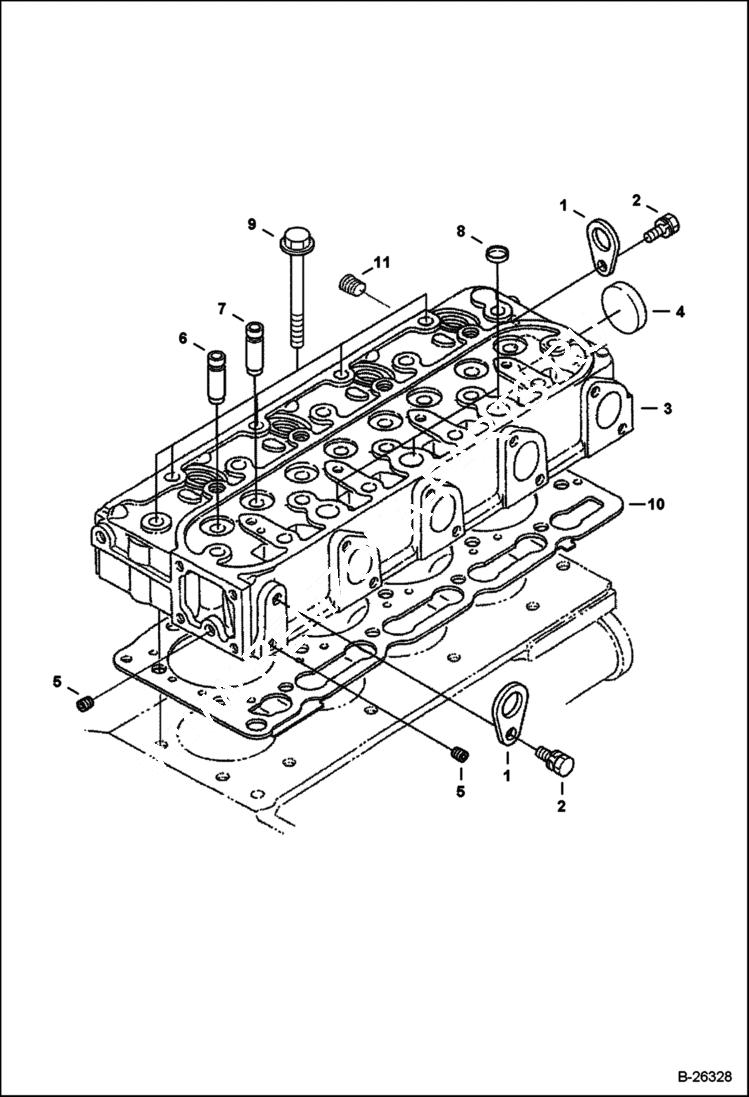 Схема запчастей Bobcat 425 - CYLINDER HEAD POWER UNIT