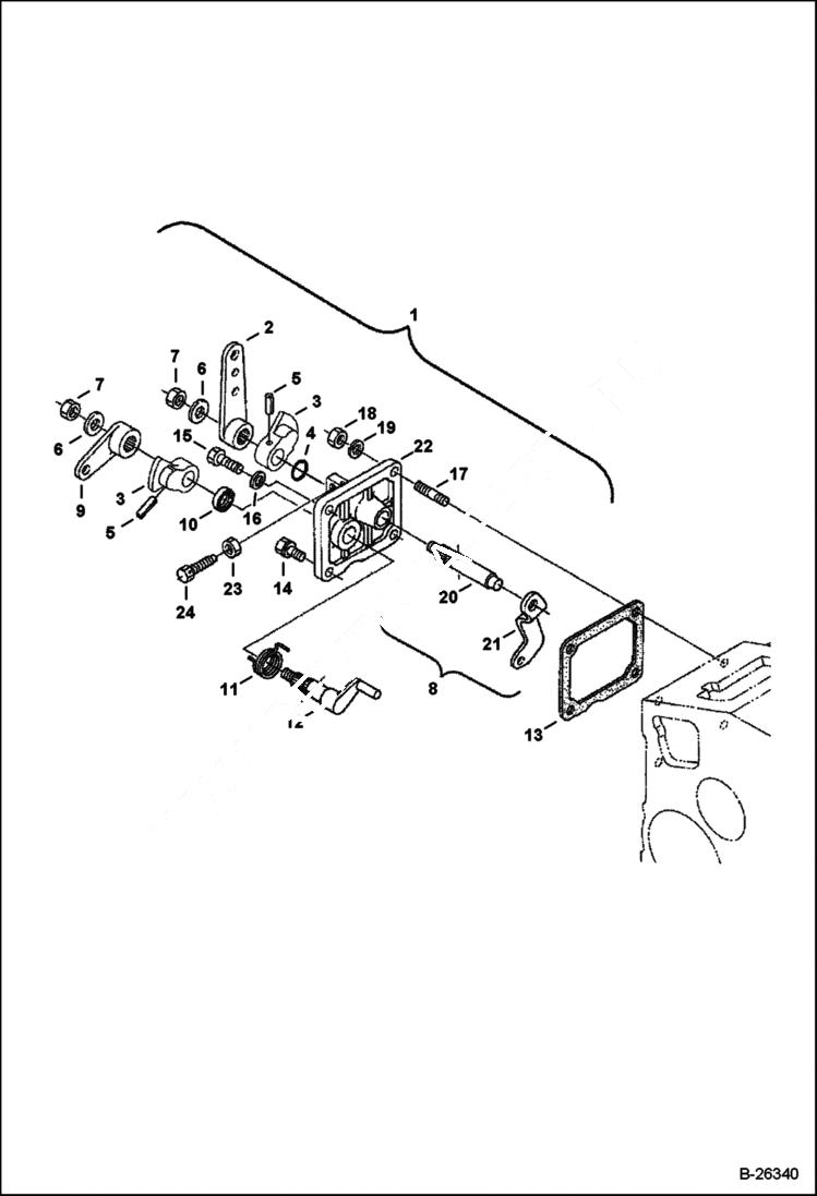 Схема запчастей Bobcat 425 - SPEED CONTROL PLATE POWER UNIT