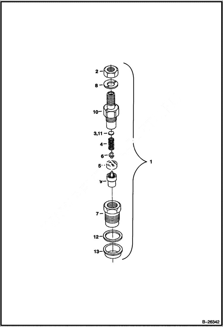 Схема запчастей Bobcat 328 - NOZZLE HOLDER (Kubota - D1703-E2B - Tier II) REPLACEMENT ENGINE