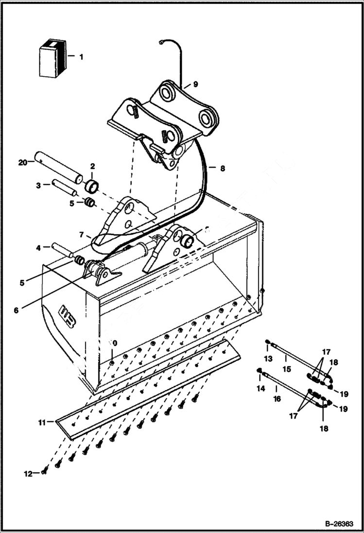 Схема запчастей Bobcat 442 - BUCKET 48 Tilt WERK-BRAU ACCESSORIES & OPTIONS