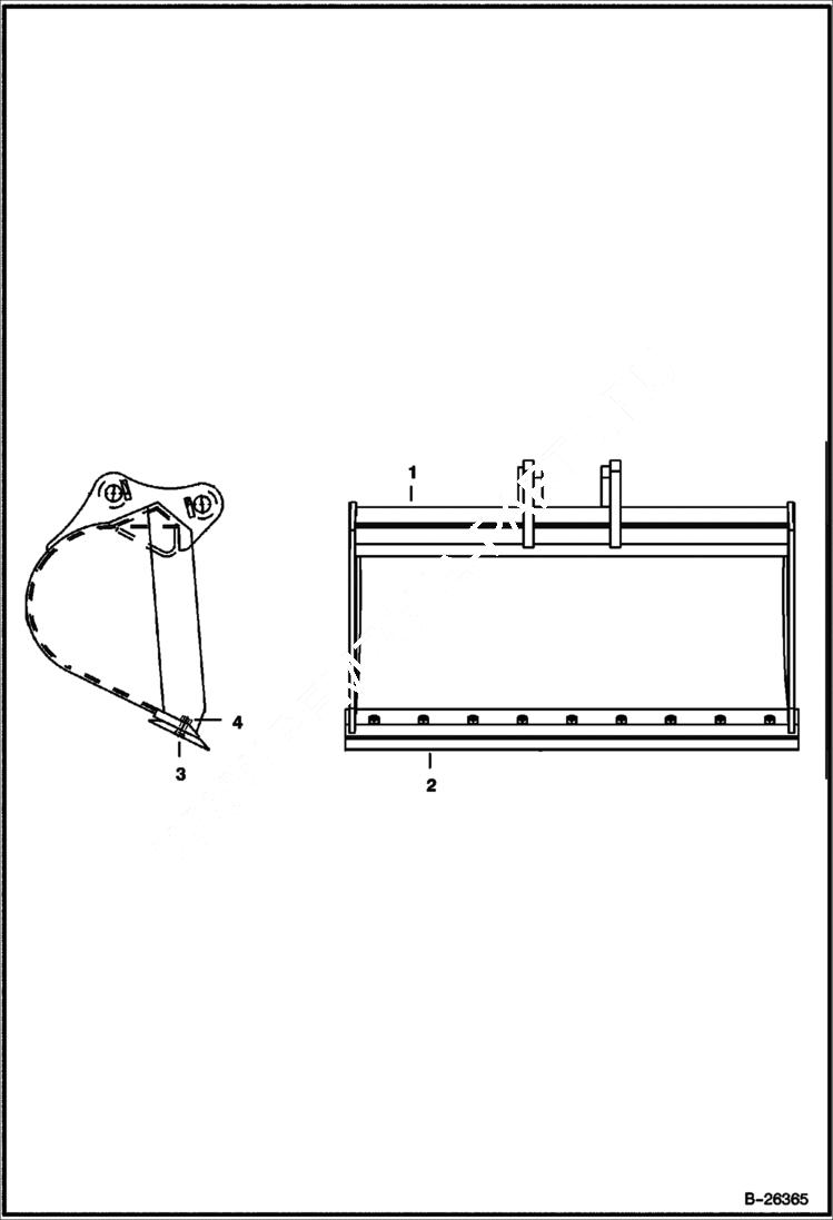 Схема запчастей Bobcat BUCKETS - BUCKET (54 Ditching)(442) (Werk-Brau) Экскаваторы