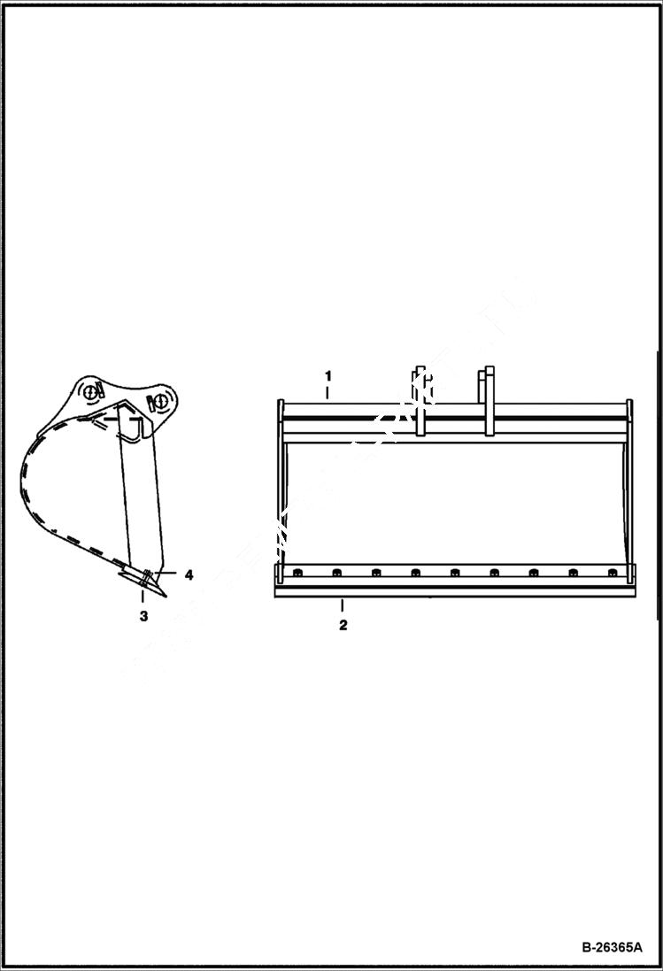 Схема запчастей Bobcat BUCKETS - BUCKET (54 Grading) (E80) (Werk-Brau) Экскаваторы