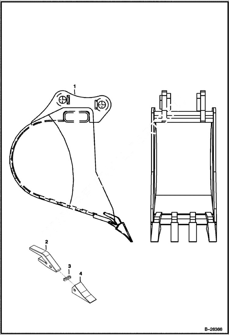 Схема запчастей Bobcat BUCKETS - BUCKET (18 Trenching)(442) (Werk-Brau) Экскаваторы