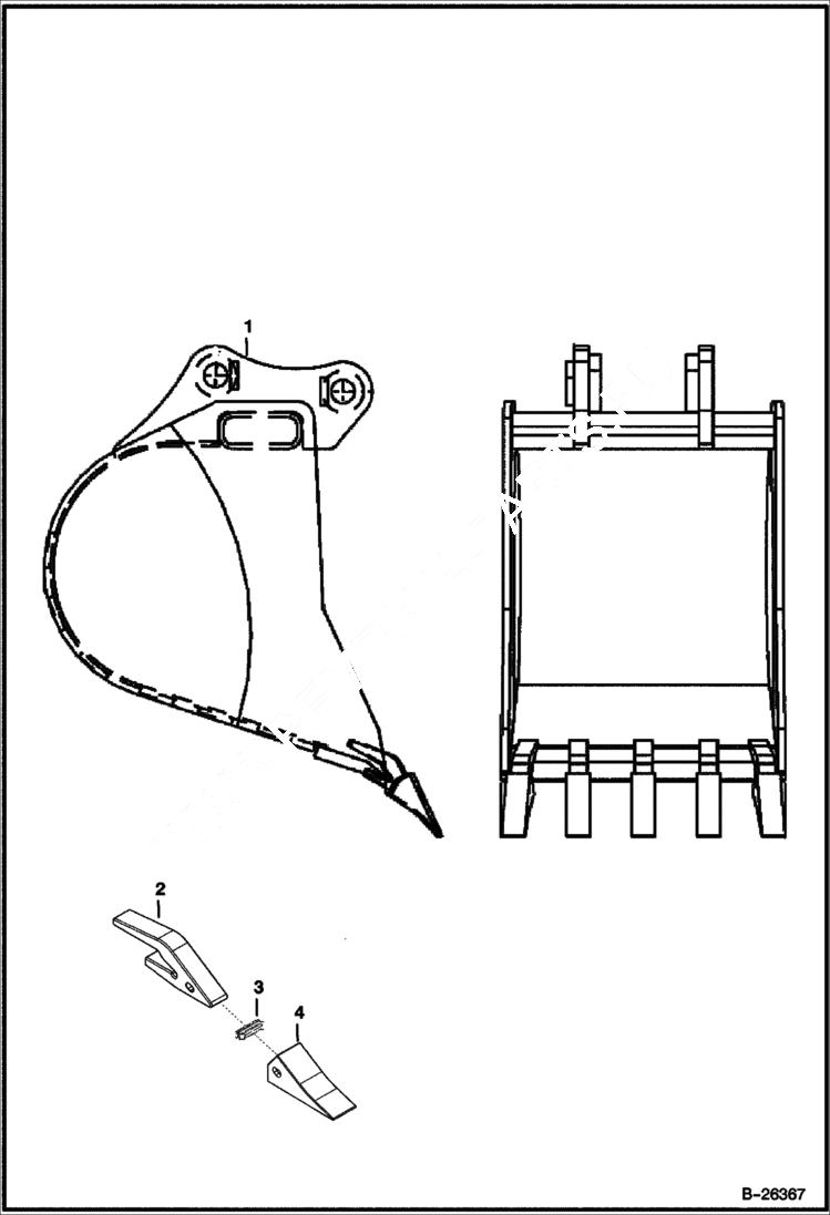 Схема запчастей Bobcat BUCKETS - BUCKET (24 Trenching)(442) (Werk-Brau) Экскаваторы