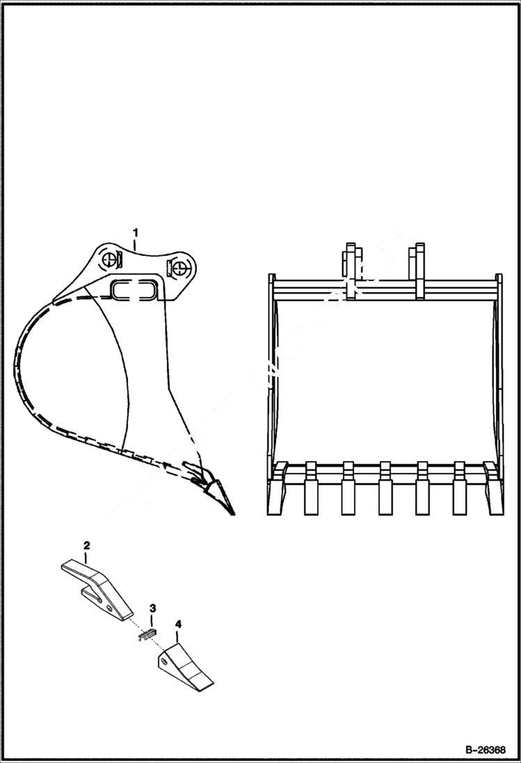 Схема запчастей Bobcat BUCKETS - BUCKET (36 Trenching)(442) (Werk-Brau) Экскаваторы
