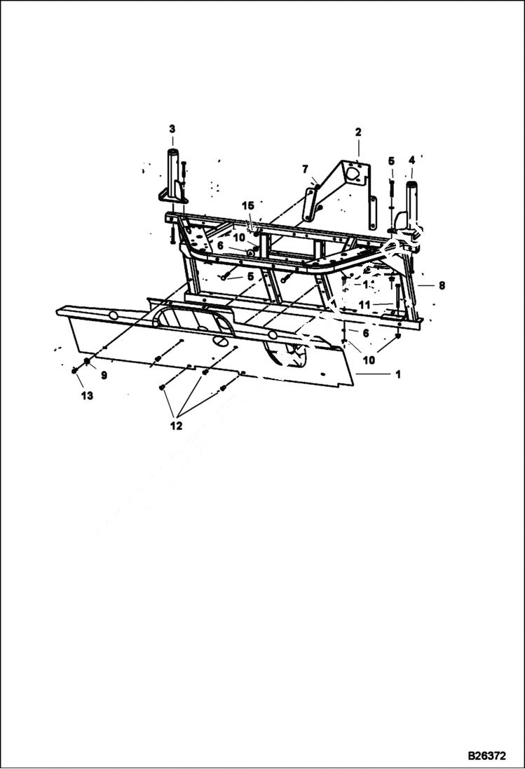 Схема запчастей Bobcat 2200 - FRONT BODY COMPONENTS MAIN FRAME