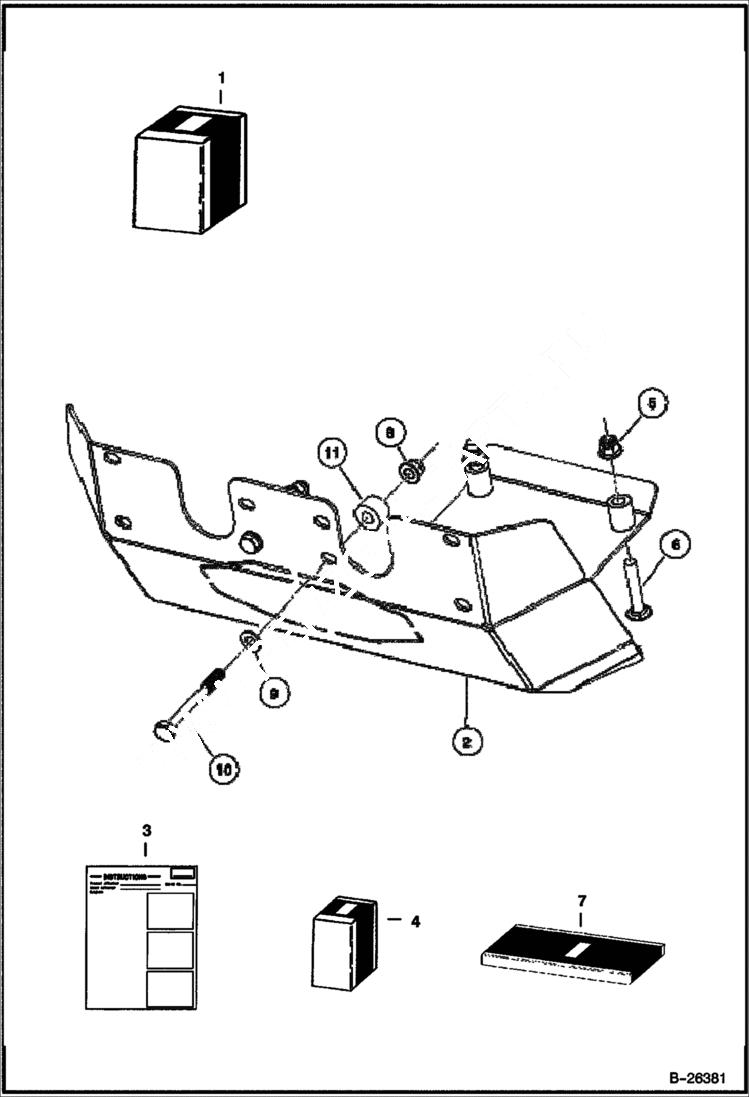 Схема запчастей Bobcat 2200 - STEEL SKID PLATE ACCESSORIES & OPTIONS