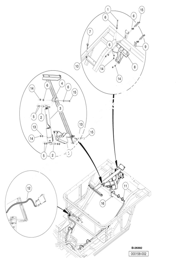 Схема запчастей Bobcat 2200 - ELECTRIC BED LIFT MAIN FRAME