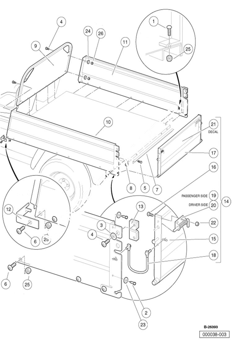 Схема запчастей Bobcat 2300 - CARGO BOX MAIN FRAME