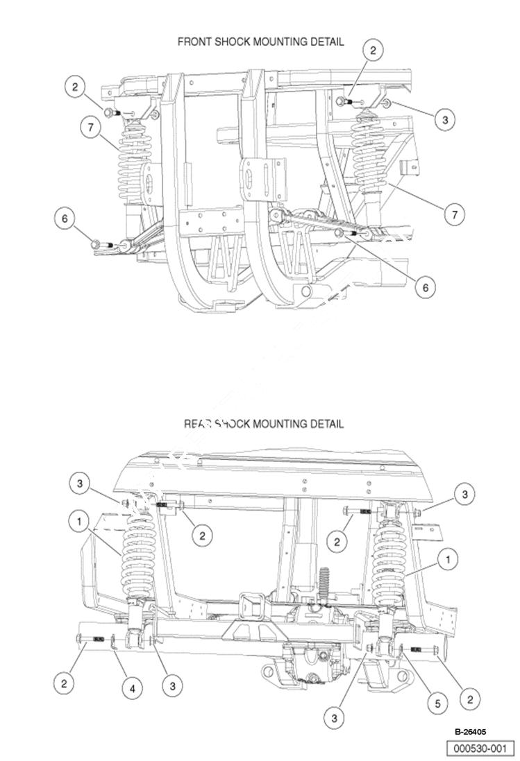 Схема запчастей Bobcat 2200 - SHOCK ABSORBERS Standard CHASSIS