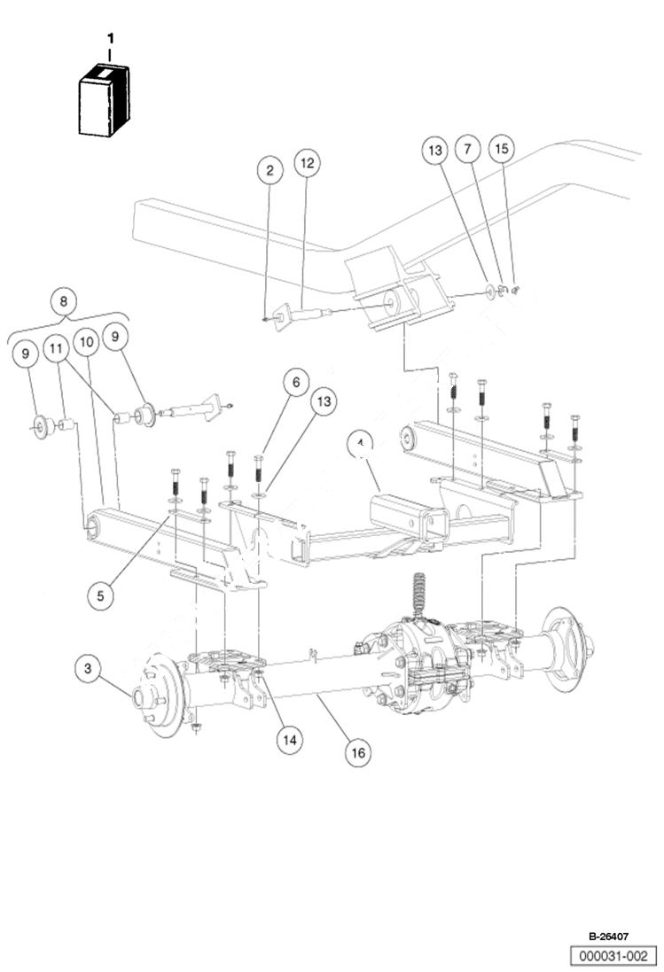 Схема запчастей Bobcat 2200 - REAR SUSPENSION Standard CHASSIS