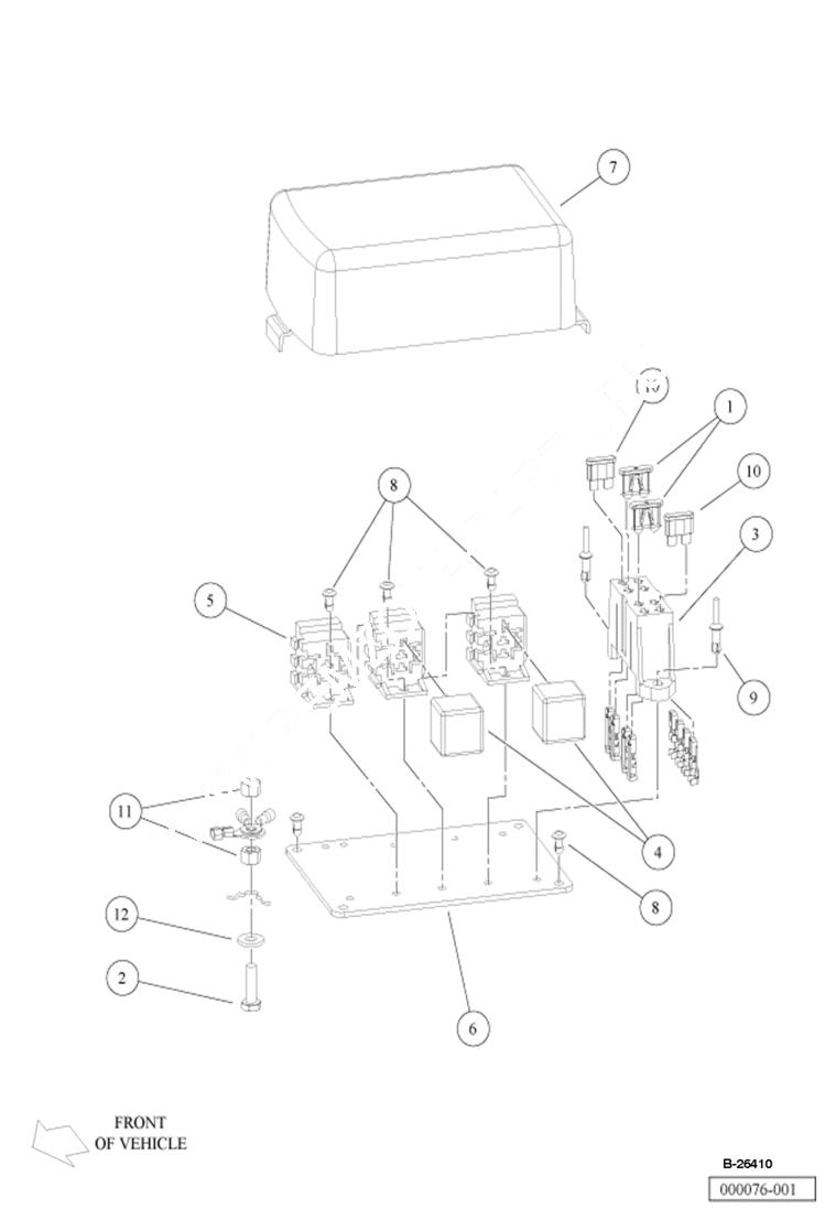 Схема запчастей Bobcat 2200 - ELECTRICAL COMPONENT BOX GASOLINE VEHICLE ELECTRICAL SYSTEM