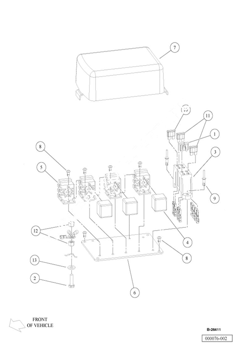 Схема запчастей Bobcat 2200 - ELECTRICAL COMPONENT BOX DIESEL VEHICLE ELECTRICAL SYSTEM