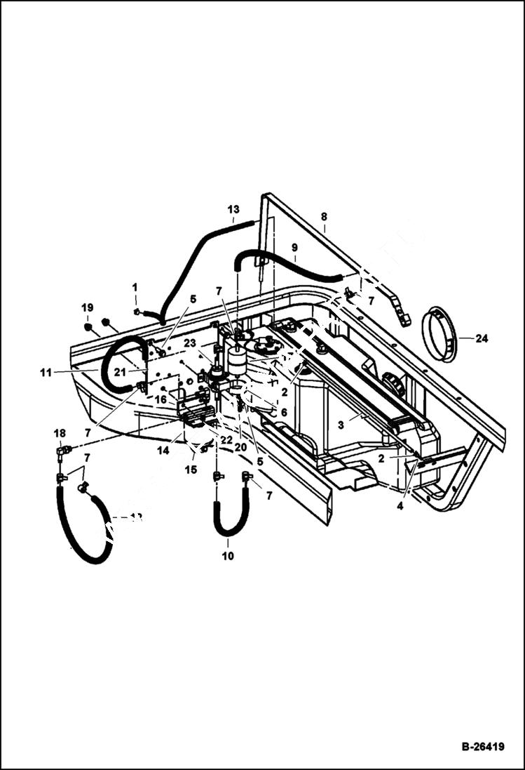 Схема запчастей Bobcat 2200 - FUEL SYSTEM Diesel MAIN FRAME