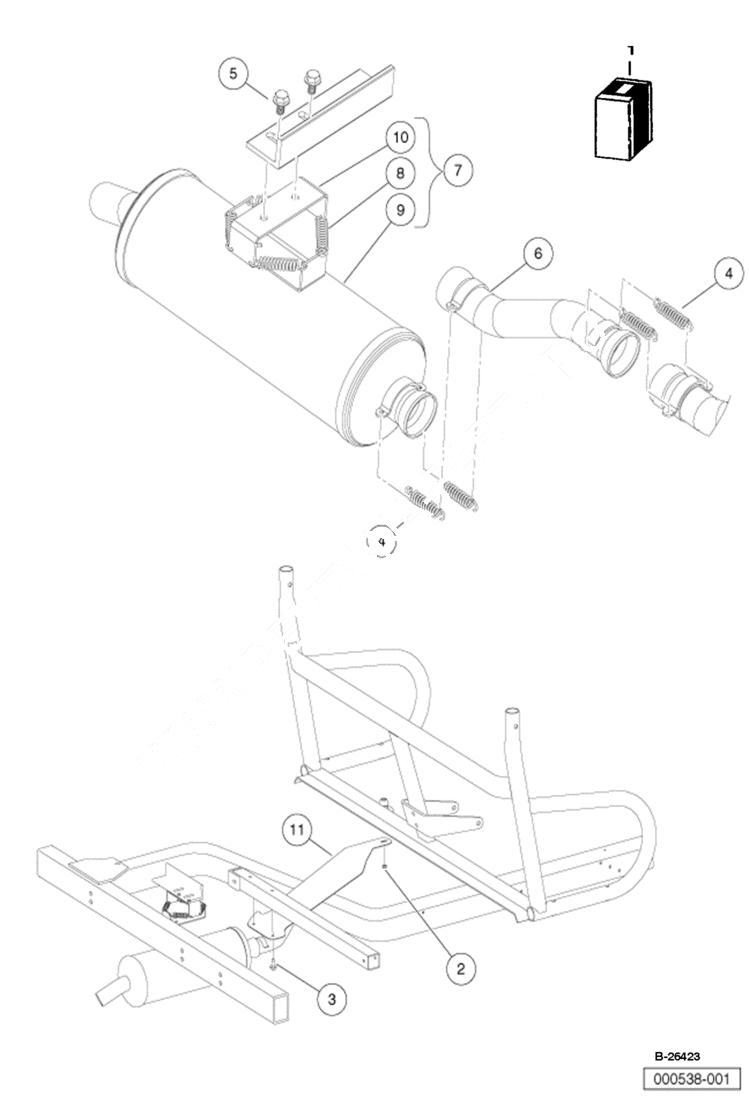 Схема запчастей Bobcat 2200 - EXHAUST SYSTEM POWER UNIT