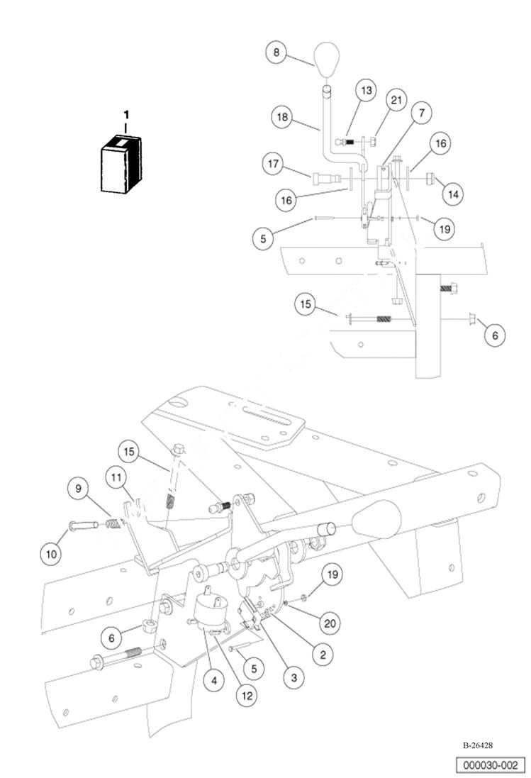 Схема запчастей Bobcat 2200 - FNR SHIFTER ASSEMBLY DRIVE TRAIN