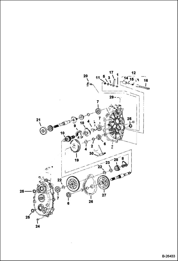 Схема запчастей Bobcat 2300 - TRANSMISSION DIESEL VEHICLE (Early Design) DRIVE TRAIN