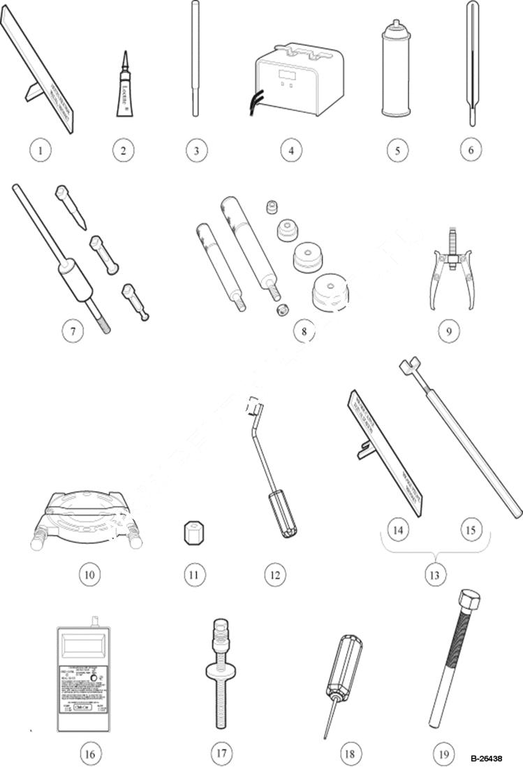 Схема запчастей Bobcat 2200 - MAINTENANCE AND SERVICE TOOLS MAINTENANCE ITEMS