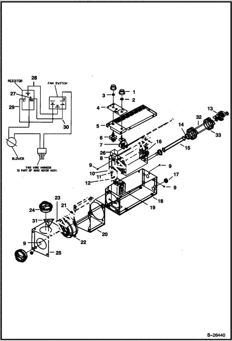 Схема запчастей Bobcat 400s - HEATER - PERRIN ACCESSORIES & OPTIONS