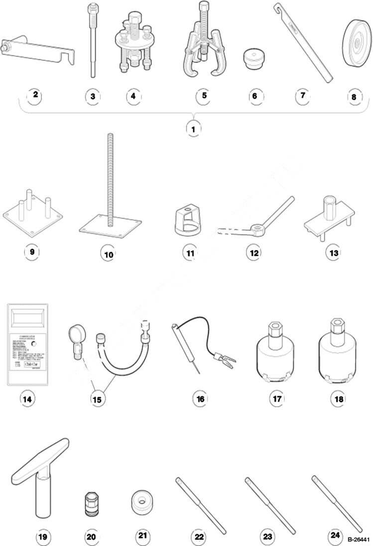 Схема запчастей Bobcat 2200 - MAINTENANCE AND SERVICE TOOLS MAINTENANCE ITEMS