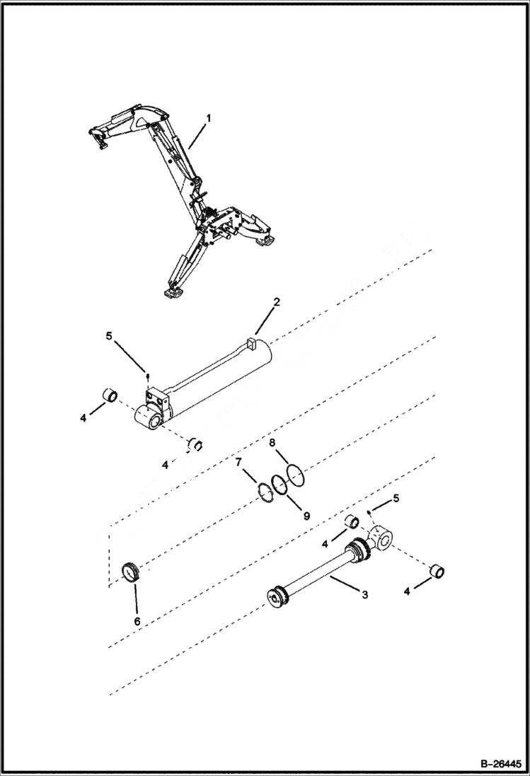 Схема запчастей Bobcat BL475 - ARM CYLINDER (BL470) 5705 11002 & Above Center Mount HYDRAULIC SYSTEM