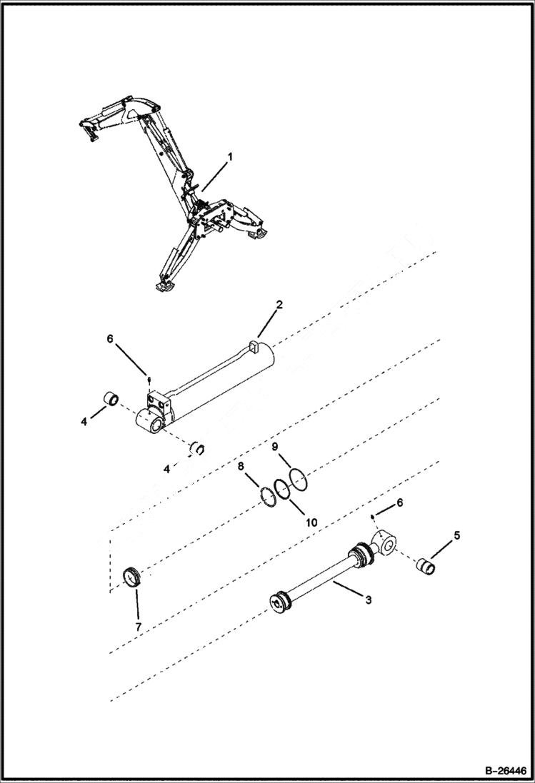 Схема запчастей Bobcat BL475 - BOOM CYLINDER (BL470) 5705 11002 & Above Center Mount HYDRAULIC SYSTEM