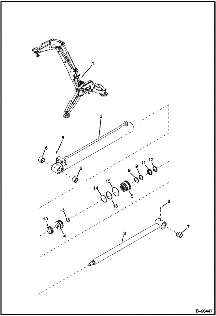 Схема запчастей Bobcat BL470 - BOOM CYLINDER (BL470) 5705 11001 & Below Center Mount HYDRAULIC SYSTEM