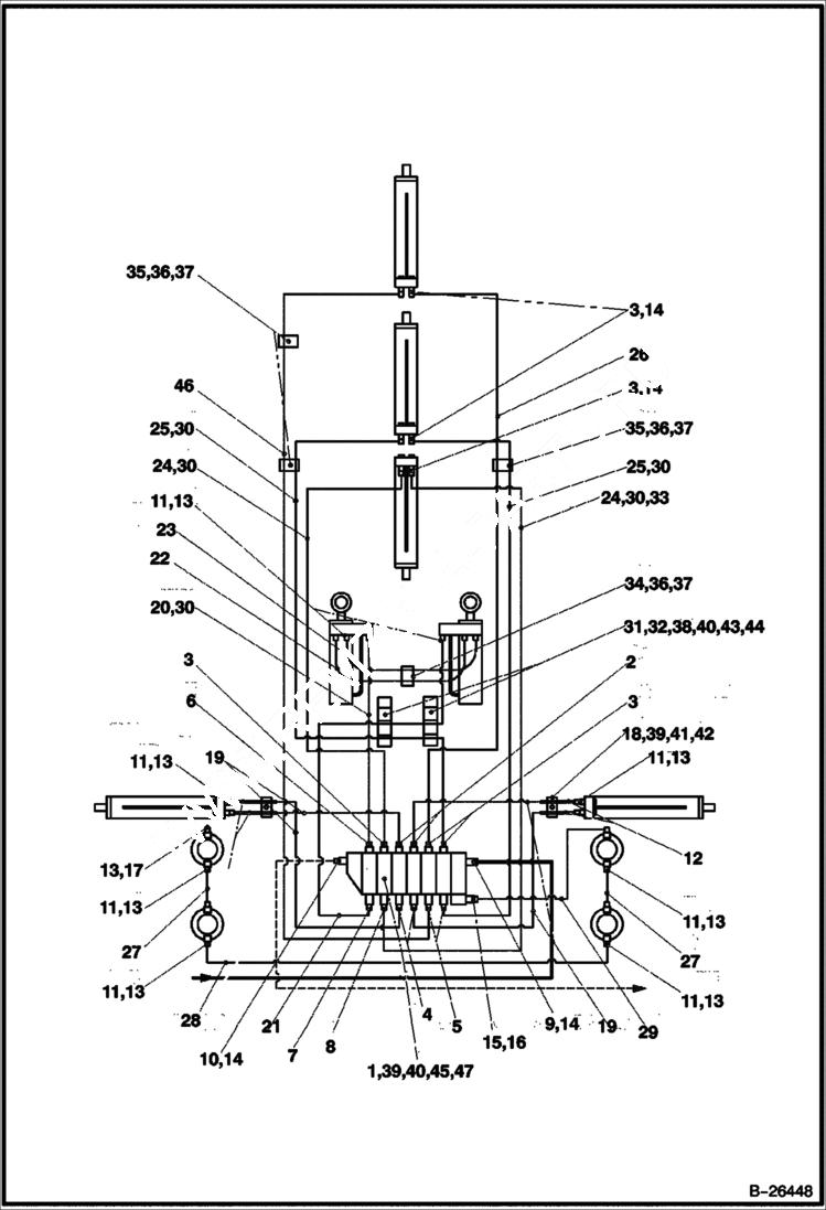 Схема запчастей Bobcat BL470 - HYDRAULIC CIRCUITRY HYDRAULIC SYSTEM