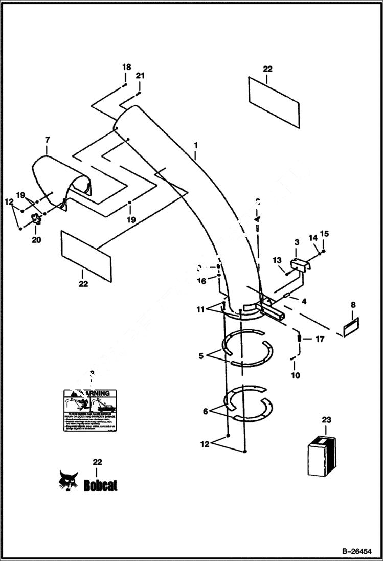 Схема запчастей Bobcat CHIPPER - 8B CHIPPER Chute Assembly Loader