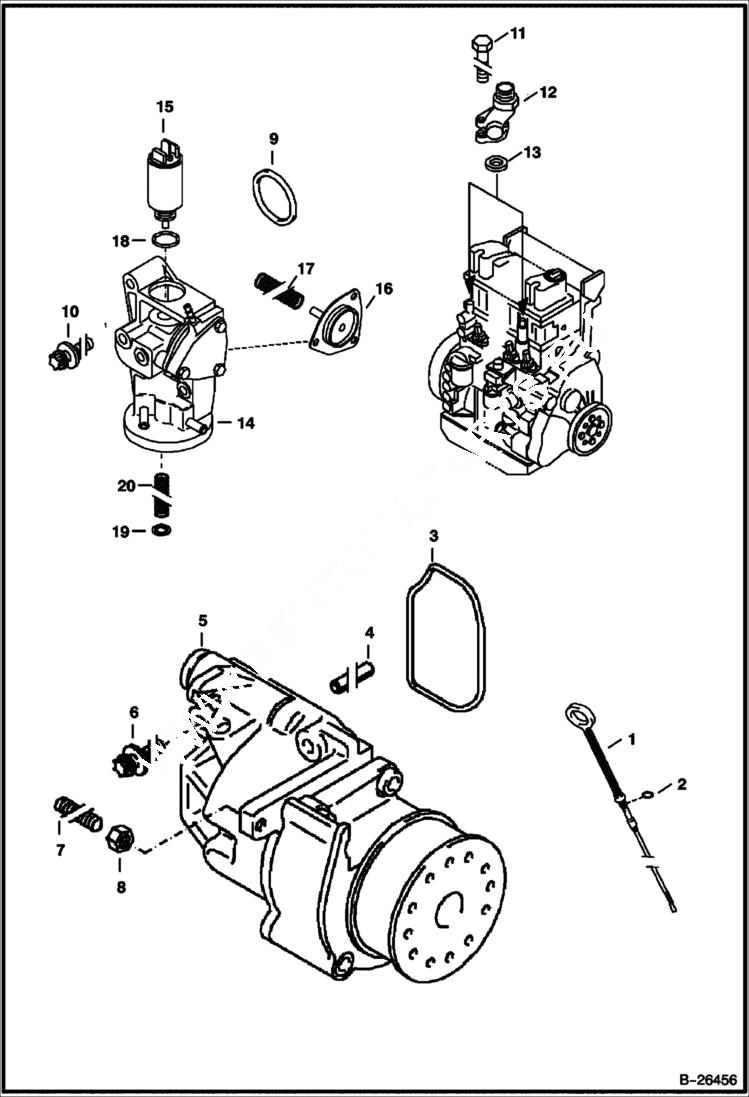 Схема запчастей Bobcat 442 - OIL PUMP POWER UNIT