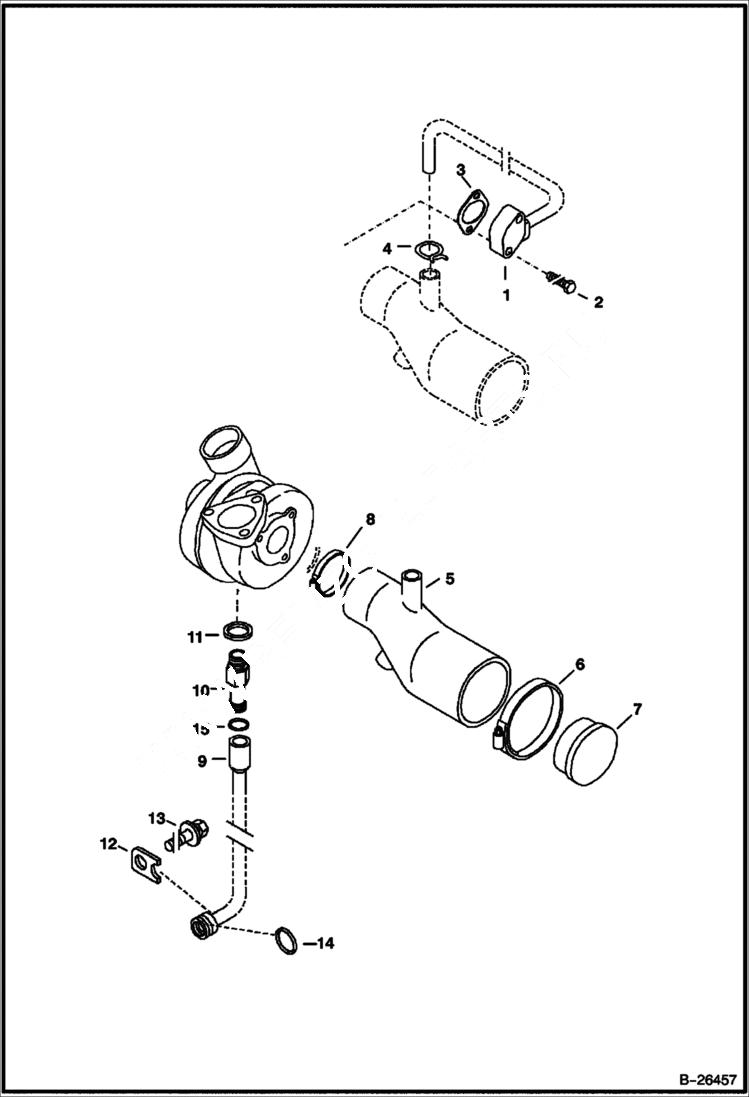 Схема запчастей Bobcat 442 - TURBO CHARGER POWER UNIT