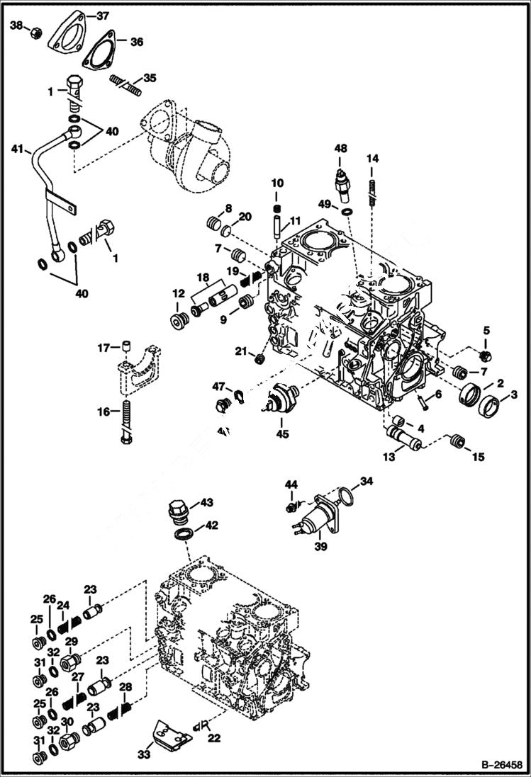 Схема запчастей Bobcat 442 - CRANKCASE POWER UNIT