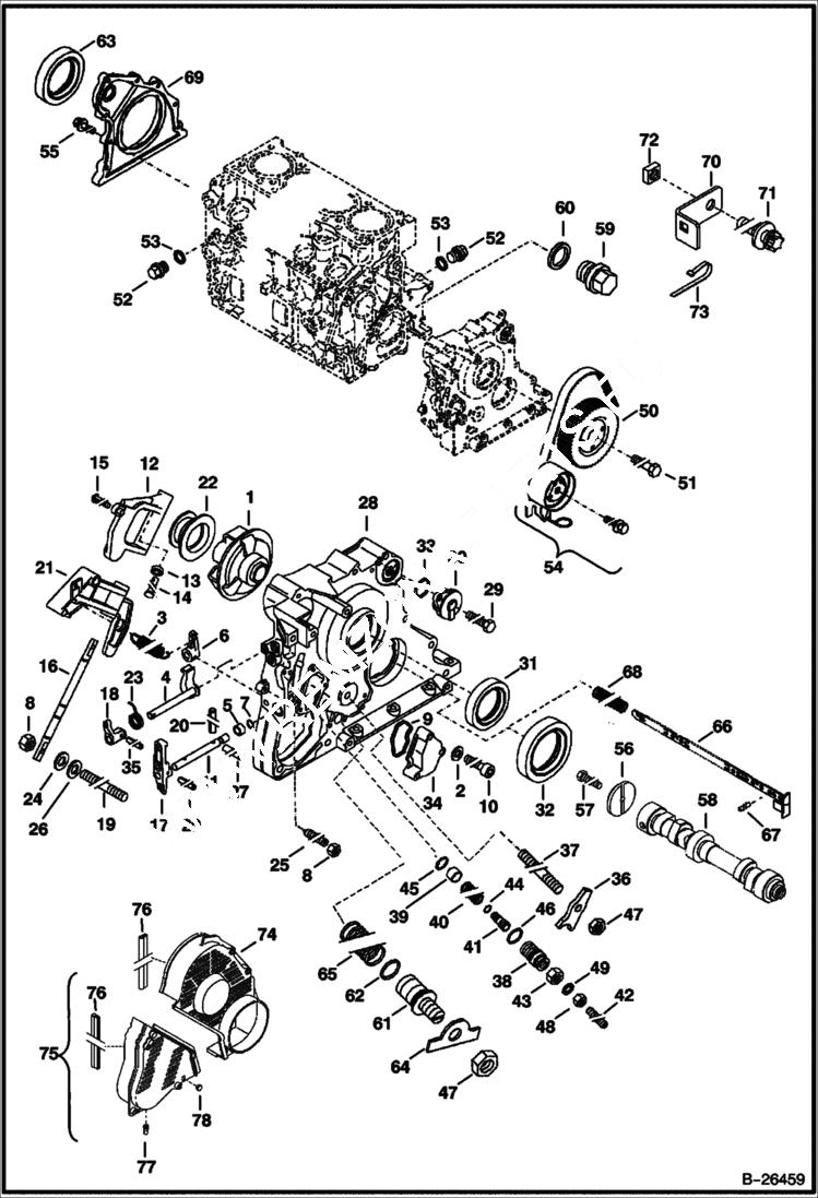 Схема запчастей Bobcat 442 - CAMSHAFT POWER UNIT