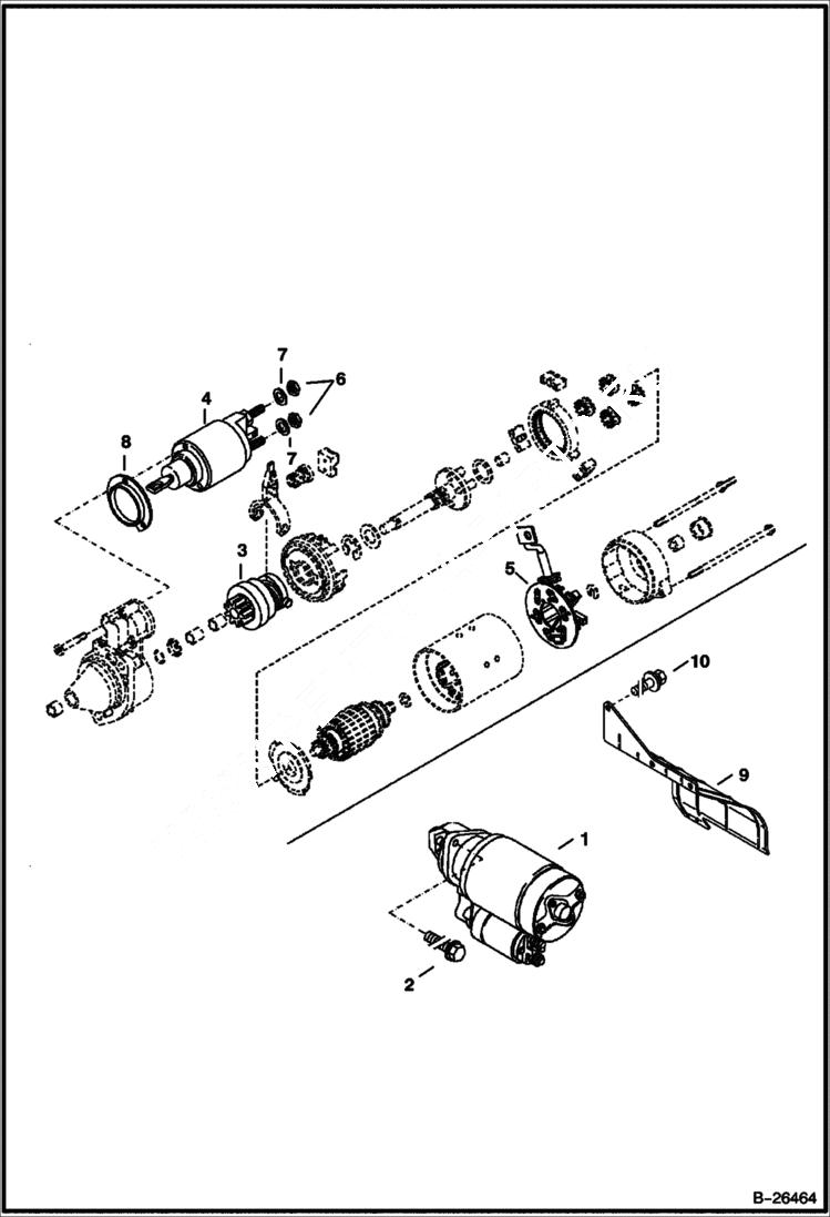 Схема запчастей Bobcat 442 - STARTER POWER UNIT