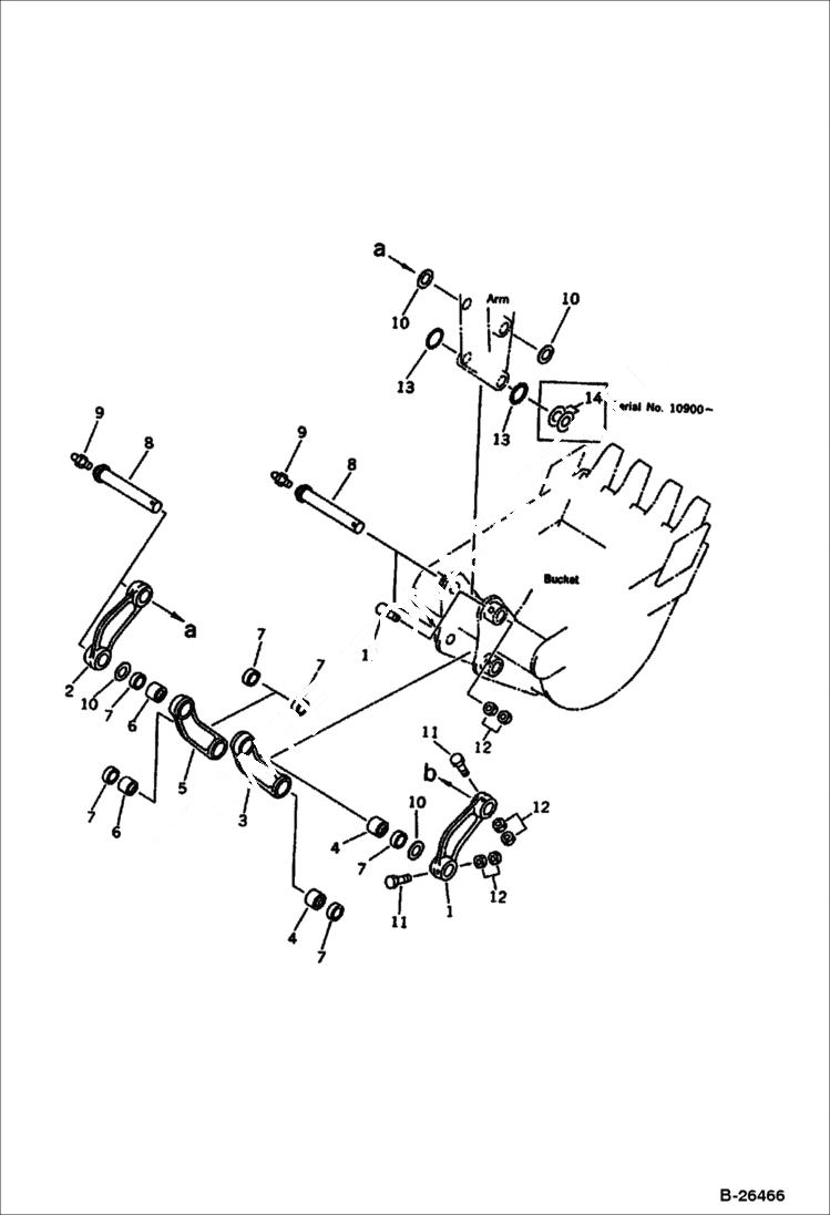 Схема запчастей Bobcat 100 - BUCKET LINK WORK EQUIPMENT