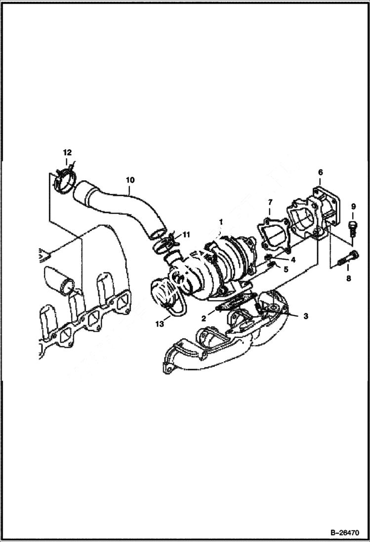 Схема запчастей Bobcat 5610 - TURBO CHARGER (Kubota - V2003-M-DI-T) POWER UNIT