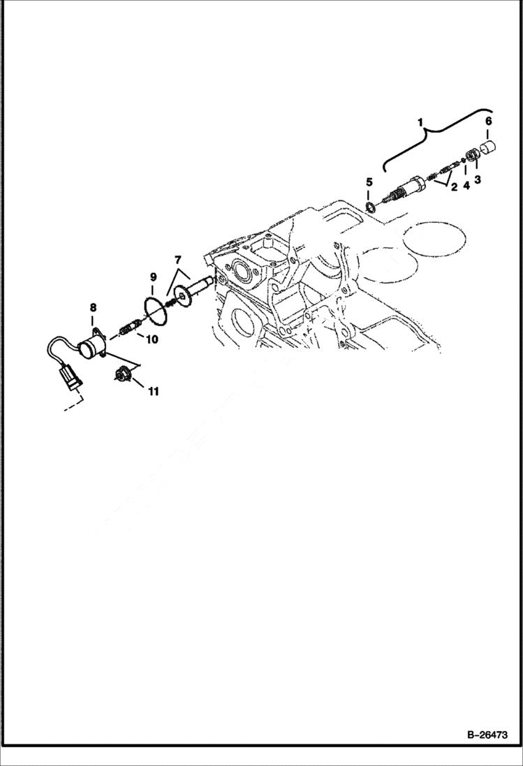 Схема запчастей Bobcat 5600 - ENGINE STOP LEVER (Kubota - V2003-M-DI-T) POWER UNIT