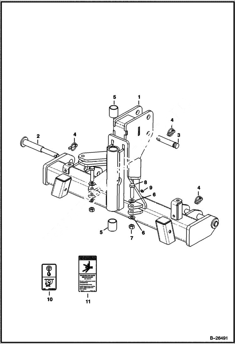 Схема запчастей Bobcat SILT FENCE INSTALLER - SILT FENCE INSTALLER 3-Point Center Mount Loader