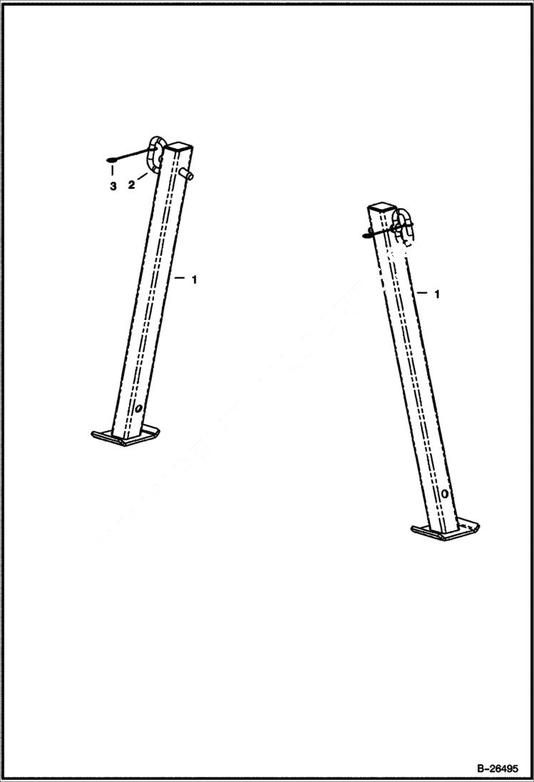 Схема запчастей Bobcat SILT FENCE INSTALLER - SILT FENCE INSTALLER Leg Assembly Loader