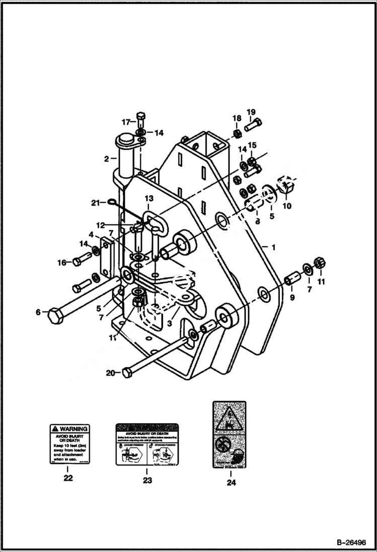 Схема запчастей Bobcat SILT FENCE INSTALLER - SILT FENCE INSTALLER Frame Assembly Loader