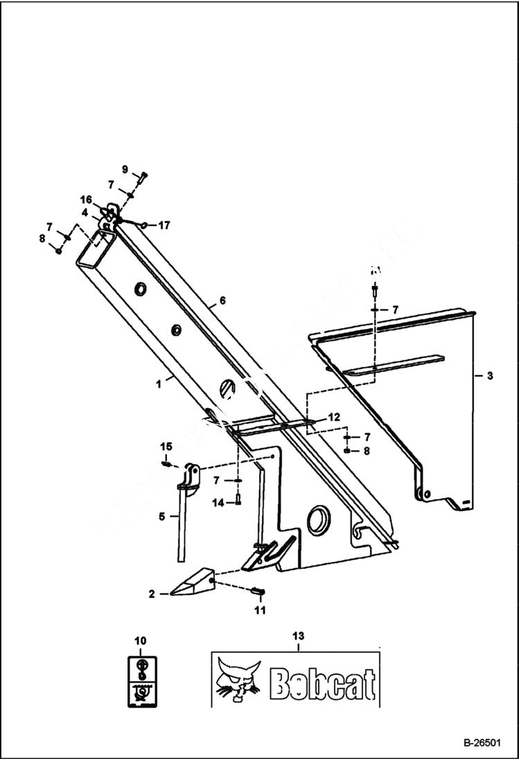 Схема запчастей Bobcat SILT FENCE INSTALLER - SILT FENCE INSTALLER Blade Assembly Loader