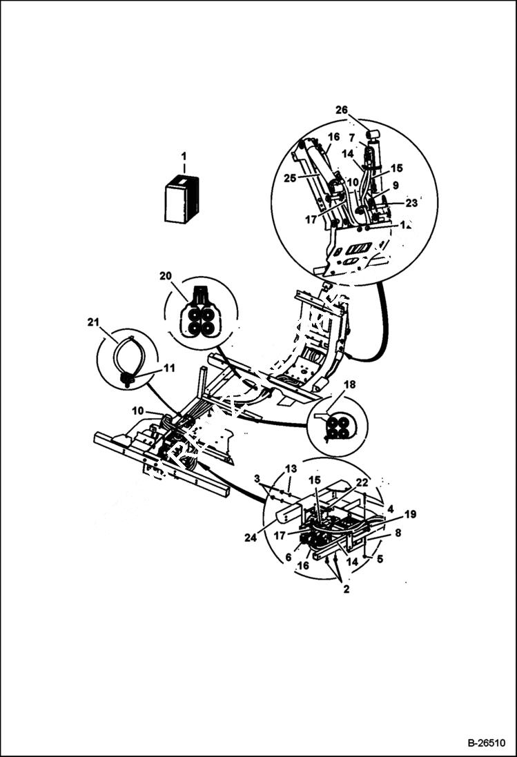 Схема запчастей Bobcat 2300 - ACCESSORY HYDRAULIC SYSTEM STANDARD HYDRAULICS