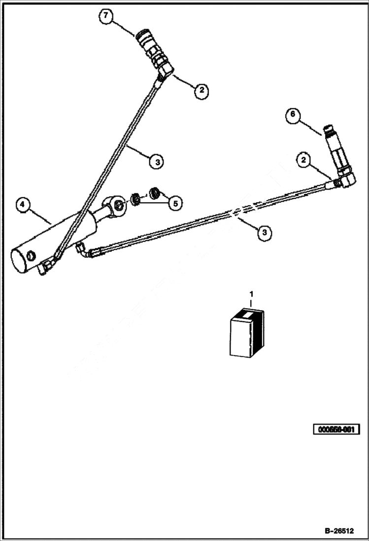 Схема запчастей Bobcat 2300 - HYDRAULIC ATTACHMENT ANGLE KIT HYDRAULICS