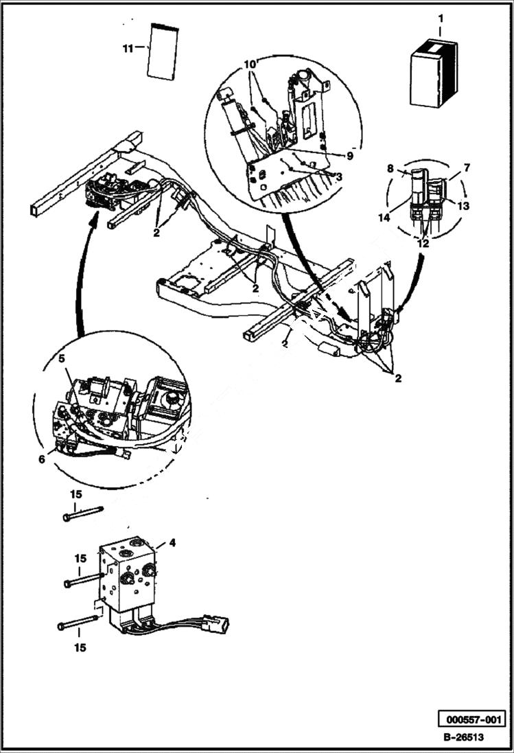 Схема запчастей Bobcat 2300 - STANDARD TO AUXILLIARY HYDRAULIC CONVERSION KIT HYDRAULICS