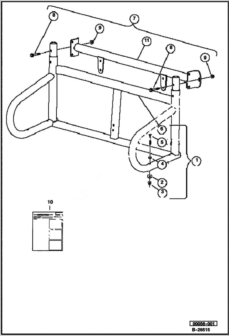 Схема запчастей Bobcat 2300 - LOWER ROPS MAIN FRAME